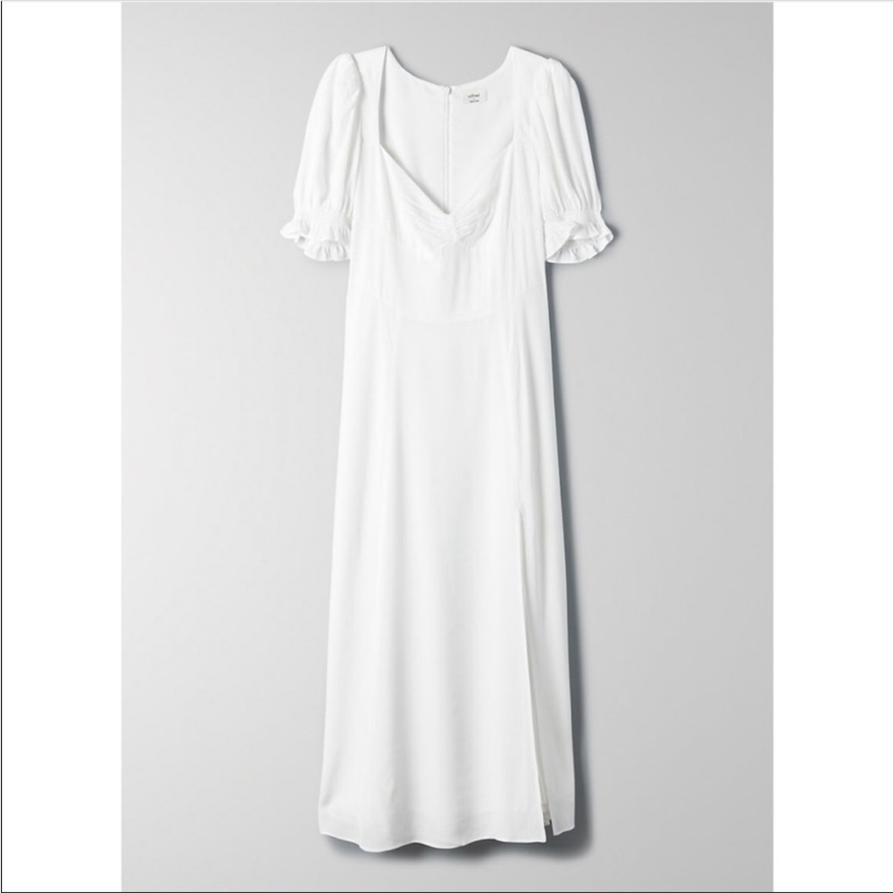 Like New Aritzia Wilfred White Tome Dress Milkmaid Style